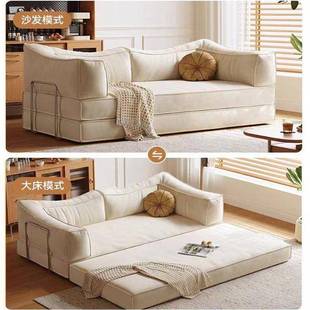 公沙型发床小户奶厅油CVD寓风沙发卧室可折叠出租房客2025布艺小