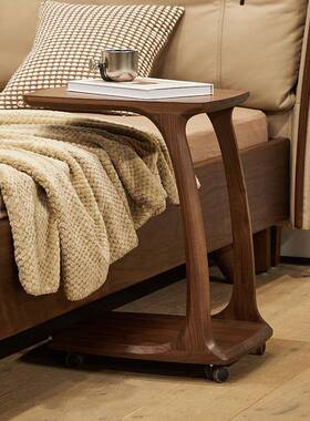 型c边几简床CMG小桌子意式极沙发边桌可黑移动实木头角几北美胡桃