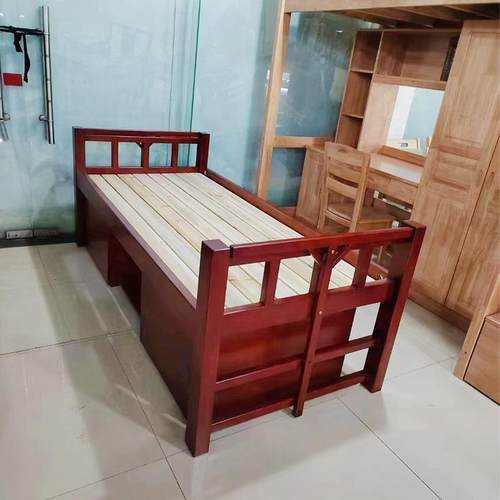 高档员工宿舍木质营区家具单人SGY床实公寓床床含箱置柜放定木制