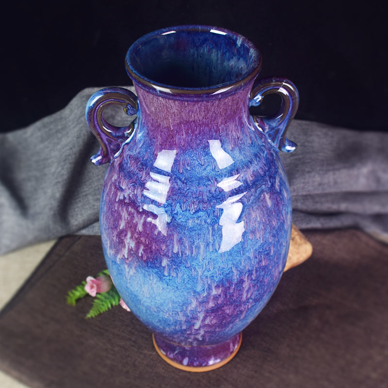 钧瓷花瓶禹州神垕镇御景钧窑陶瓷器办公室家居装饰收藏艺术品摆件