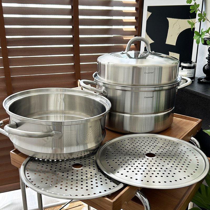 多功能家用30不锈钢三层蒸锅大容量加厚蒸鱼蒸包子大汤锅蒸煮锅