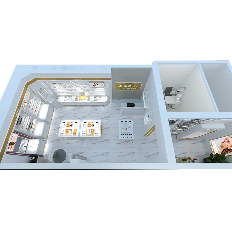 眼镜柜台展示柜玻璃展柜现代简约高级风免安装轻装修眼镜架展示架