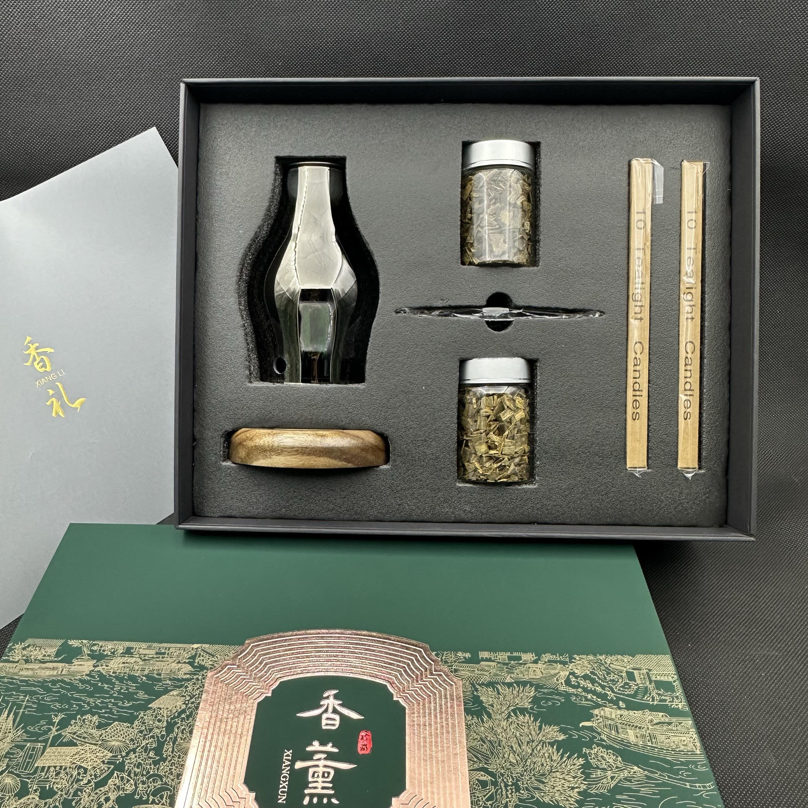 沉香蜡烛香薰灯原材室内家用卧室隔火熏香炉蜡烛灯烛台中式烛台