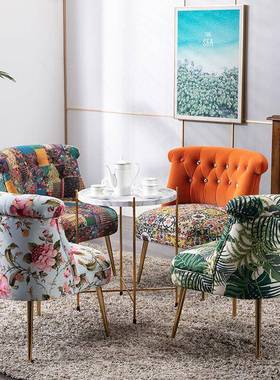 单发沙椅人PPD老美式复古卧室虎椅小户型休闲椅阳台懒人客厅欧式