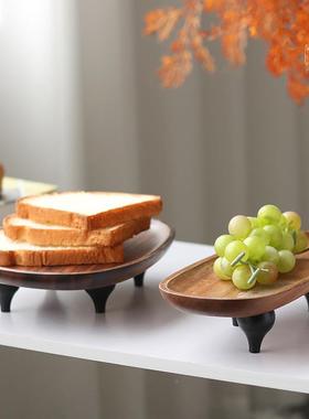 现代新式品木质带件脚托盘摆45622茶几实木果中盘客栈民宿桌面装