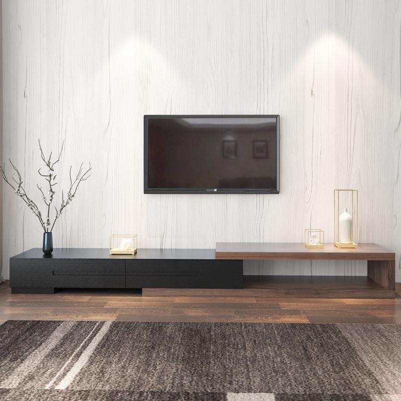 式复古桃色电视柜落地LLB缩可伸拉伸意式轻奢茶几客厅美现代胡极