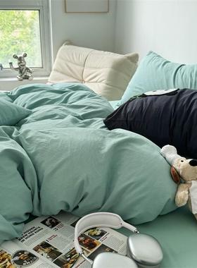 A类母婴级全棉被四件套可柔裸睡超纯棉ZXU套学生单宿舍三件套床床