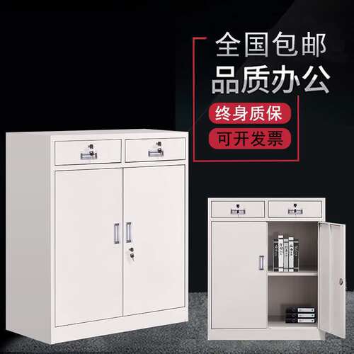 办公室带锁铁皮文件储物矮柜