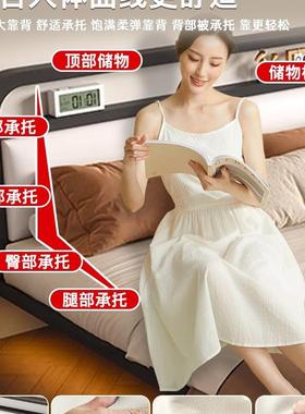 悬浮床人DEY加锈床家用1.5m单人不钢储物粗加双厚铁架床出租房铁