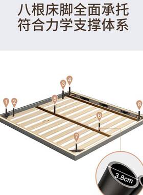 悬浮皮床极简大象耳朵现代简约布艺主卧室婚床意式轻奢双人床带灯