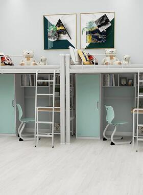 学生寓员床上床架下桌组合床宿舍床工铁床上下公铺双IIN层床落地