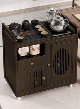 家用移动茶桌台小茶台带轮车客厅QKB自动茶烧水壶一体茶几全阳茶