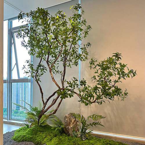 高真端仿醉木橱窗造景植室物内仿生绿植装饰树OIU大马型假树简约