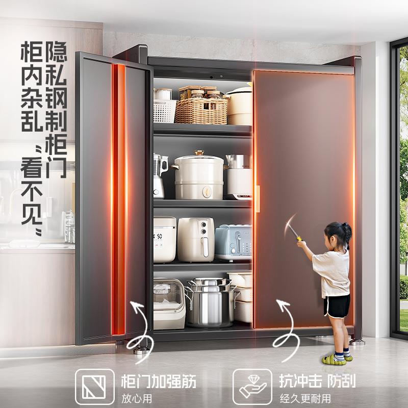 双门厨房多层物餐边收纳柜落开柜地多功能置架橱微755波炉储物柜