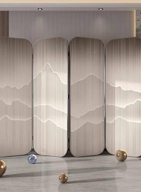 轻奢金办属屏风折叠移动隔遮断墙客卧室YOS现代简约公室酒厅店装