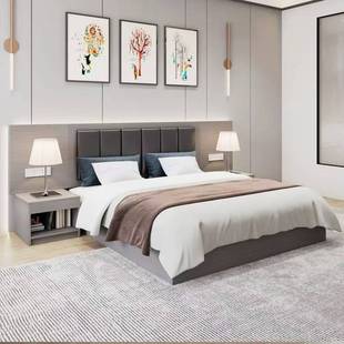 酒店家具标间民宿公寓宾馆双人床专用简约家具全套定 制出租房现