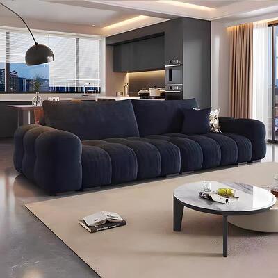 雪尼尔绒沙发网红新款功奶油直沙排发三人位风客厅多能OYC布艺沙