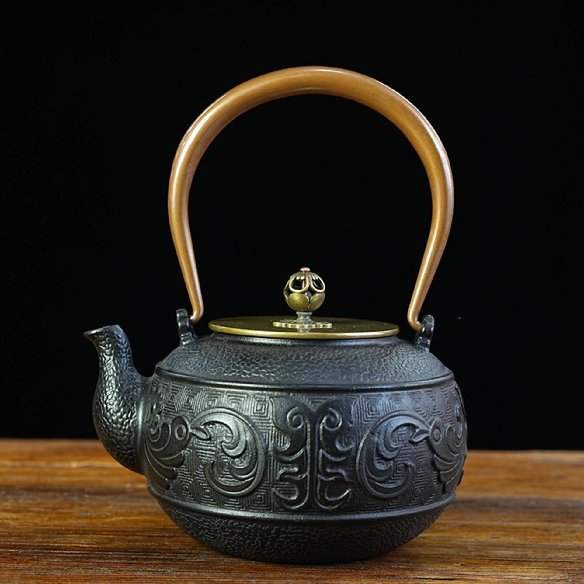 日式素铁雅铁壶铸铁泡茶家壶用RFI围涂炉煮茶壶手工搪瓷层茶壶烧