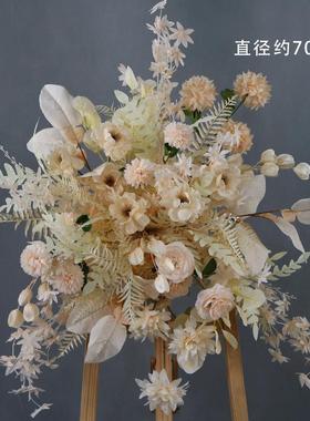 婚庆香槟婚礼布排置花艺仿真花花路花点角背70045景舞台迎引宾花