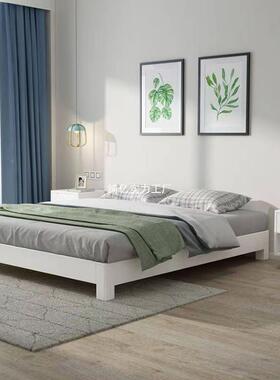 榻榻米实木排背骨床架无床头任尺意寸双人无靠床民92199宿矮架床