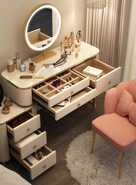 实木2025年新现款梳VHZ妆台卧室代约简轻奢小户型化纳妆桌收柜一