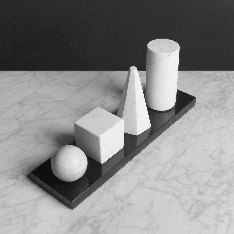 24种立几何造型大理石摆台拍摄道展具饰品盘示台托体KGO摆设桌面