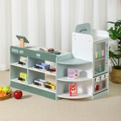 幼儿园场景仿真小超市木制玩具3 6岁儿童游乐园转角便利售卖店组