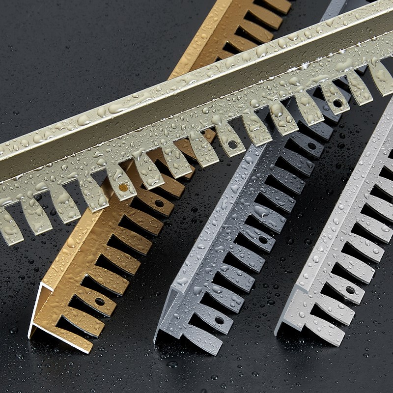 铝合金F型收边条瓷砖包边楼梯踏步压边条圆弧可弯曲木地板收口条