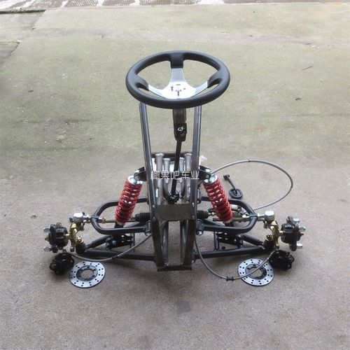 改装四轮卡丁车前桥配件 电动车沙滩车方向盘向刹车减震悬挂系统