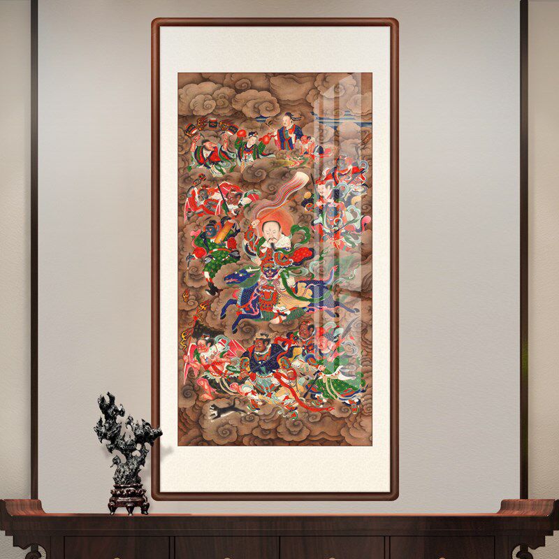 雷祖画 雷神画像 九天应元雷声普化天尊挂画雷公装饰画水陆画定制