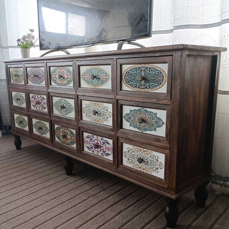 整体发货欧式风格大款15抽电视柜彩绘电视柜地柜客厅液晶电视柜子