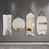 全身镜壁挂式 穿衣落地镜卧室家用宿舍衣柜贴墙免打孔门后全身镜子