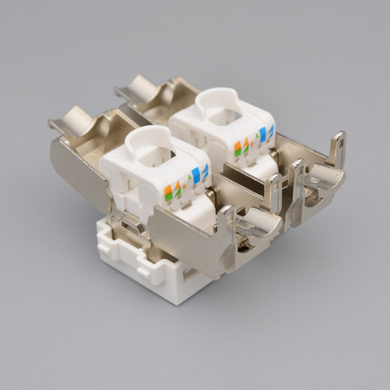 8型孔超六类网络模块千兆电脑网口模块2口CT网线插座模块