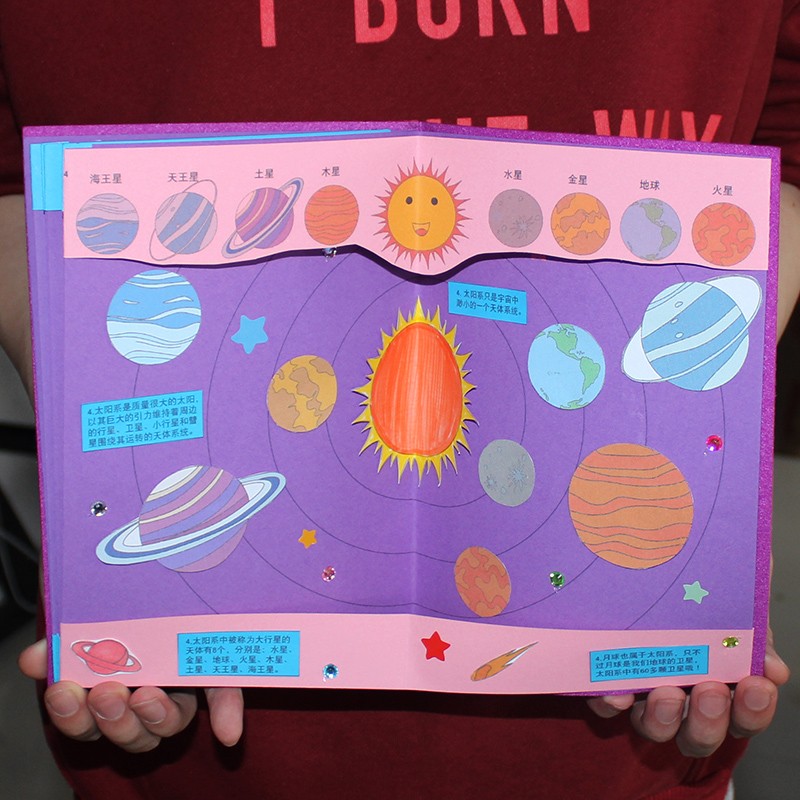 小学生科学探索宇宙立体书diy自制绘本半成品涂色手工制作材料包