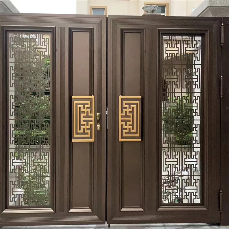 定制 别墅大门家用乡村庭院大门双开门农村自建房对开门铝艺大门