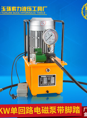 DB150-D1电动液压泵 油压机 单回路电动泵电磁阀泵带脚踏1.5KW