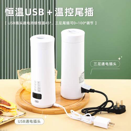可携式烧水壶电热杯车载两用小型电热杯旅行usb恒温养生