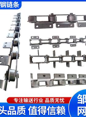 不锈钢炼条工业传动08B单双排输送机3分带耳非标大节距弯板炼条