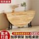 全实木折叠餐桌家用小户型可折叠吃饭桌餐厅圆形饭桌可移动大圆桌