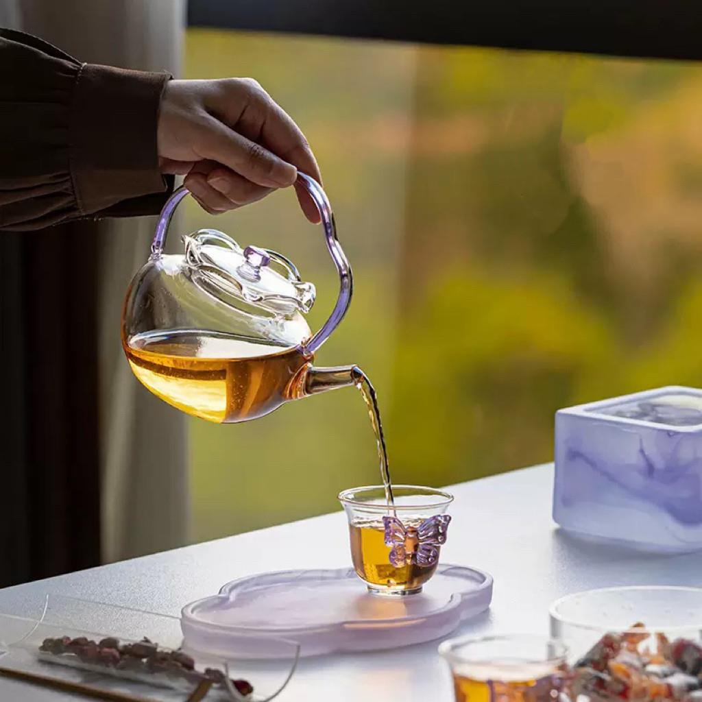 玻璃温茶炉小火炉蜡烛加热底座保温暖茶烘茶琉璃围炉煮茶温茶器
