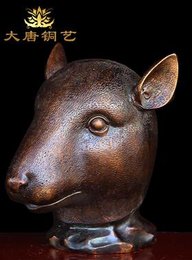 圆明园十二生肖兽首纯铜饰品龙马头羊鼠牛猴头基地国宝十二兽首铜