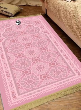 金钻绒民族风家用地毯客厅卧室 阿拉伯prayer mat亲卷装加厚毯子