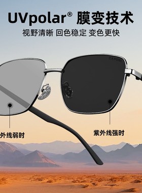 CAPONI墨镜男士变色偏光2025新款超轻碳纤维太阳眼镜日夜开车驾驶