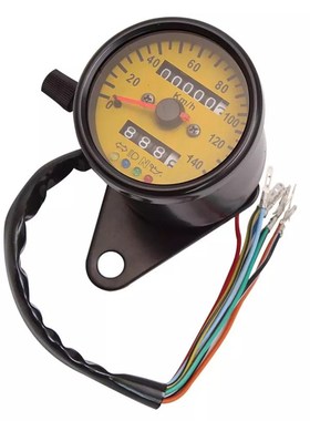 鑫源400游侠复古摩托车改装双计里程码表 天俊CG125LED带四灯仪表