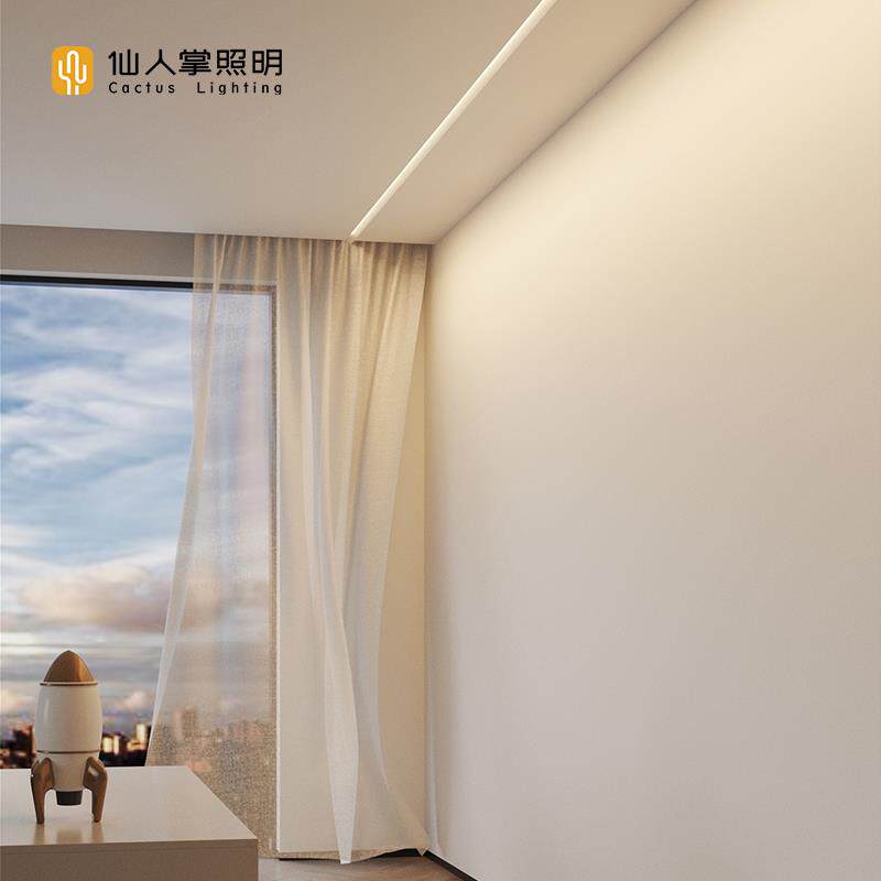 仙人掌照明偏光洗墙线性灯客厅吊顶嵌入式灯带led条线型墙面铝槽