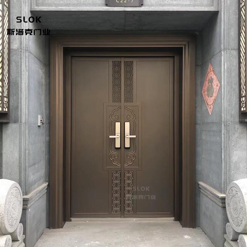 铸铝门别墅大门双门农村自建房大门家用对开门子母进户铜入户门
