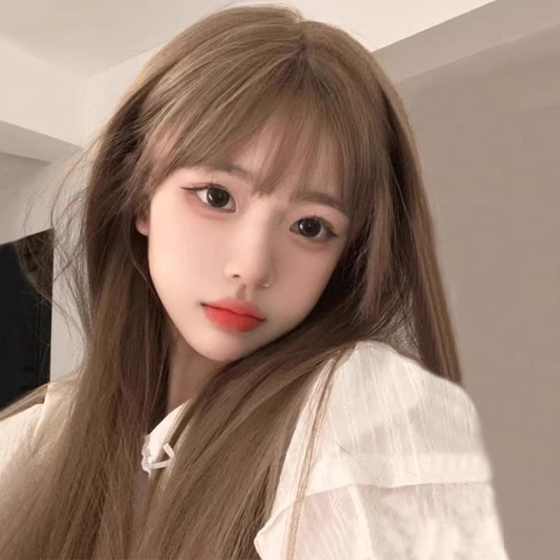 韩式假发女长发黑长直发全头套式lolita圆脸仿真发全真人发假发套