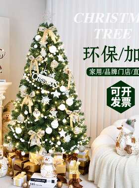 圣诞树家用豪华加密绿色套餐圣诞节装饰PVC仿真树橱窗装饰品摆件