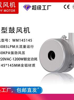 哇噢WM145145-220V风机1200W无刷直流离心鼓风机伟成30KPA3000LPM