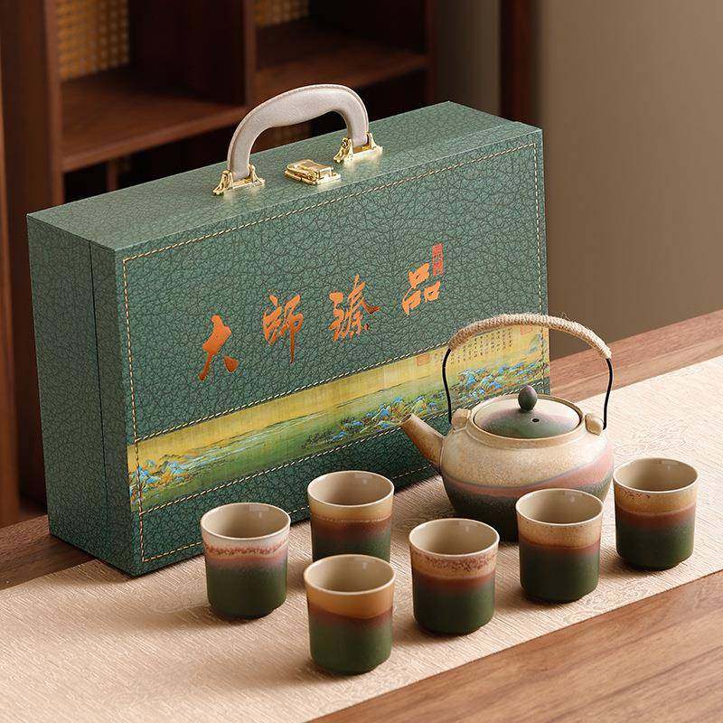 渐变观山提梁壶茶具套装一壶六杯大壶大杯家用凉水壶家用泡茶送礼,电子元器件市场,其它元器件,淘宝优惠券,粉丝福利购,淘宝优惠卷